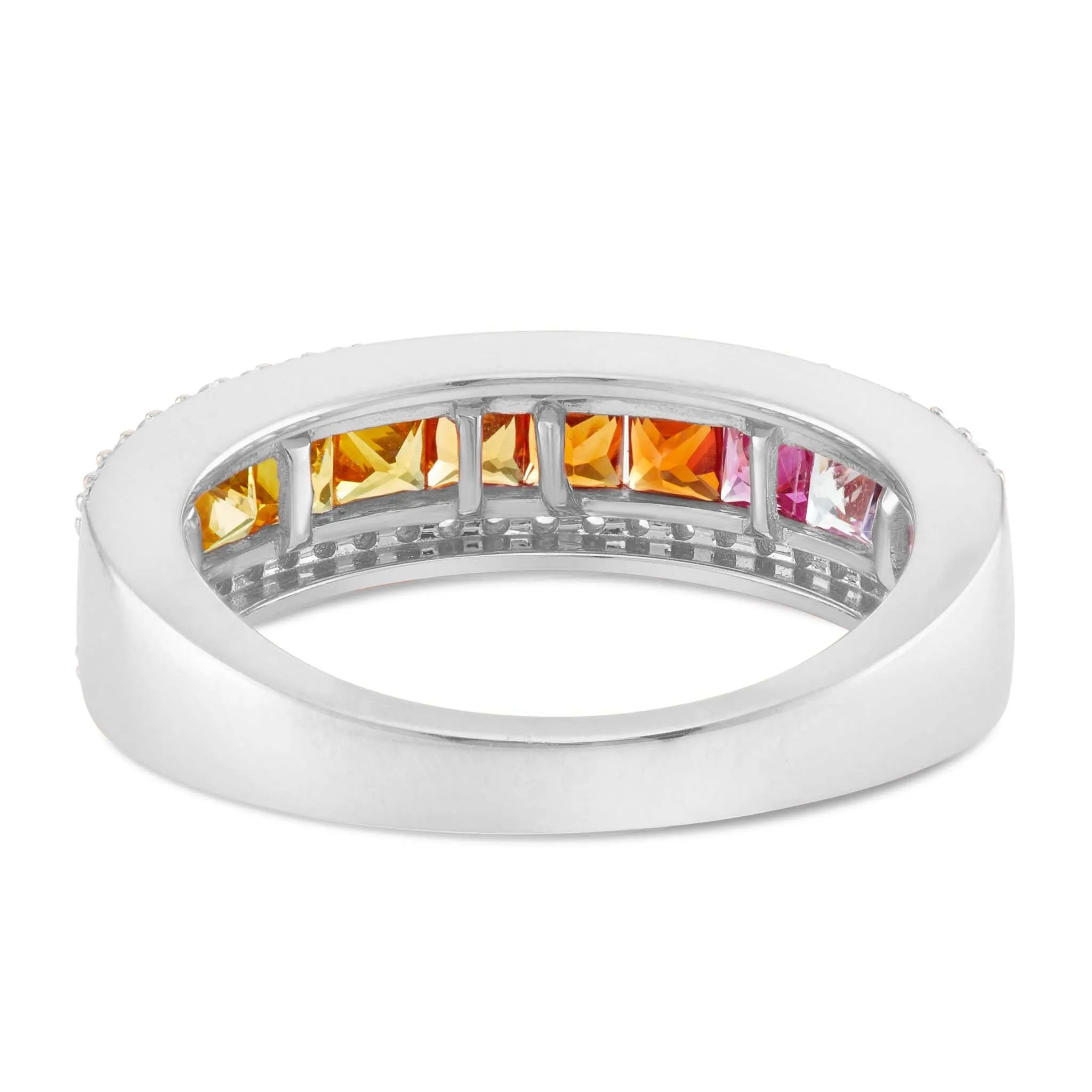 18K Gold 1.63ct Diamond and Rainbow Sapphire Ring