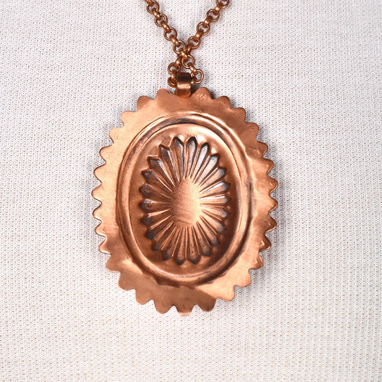 1940s Style Western Copper Pendant Necklace