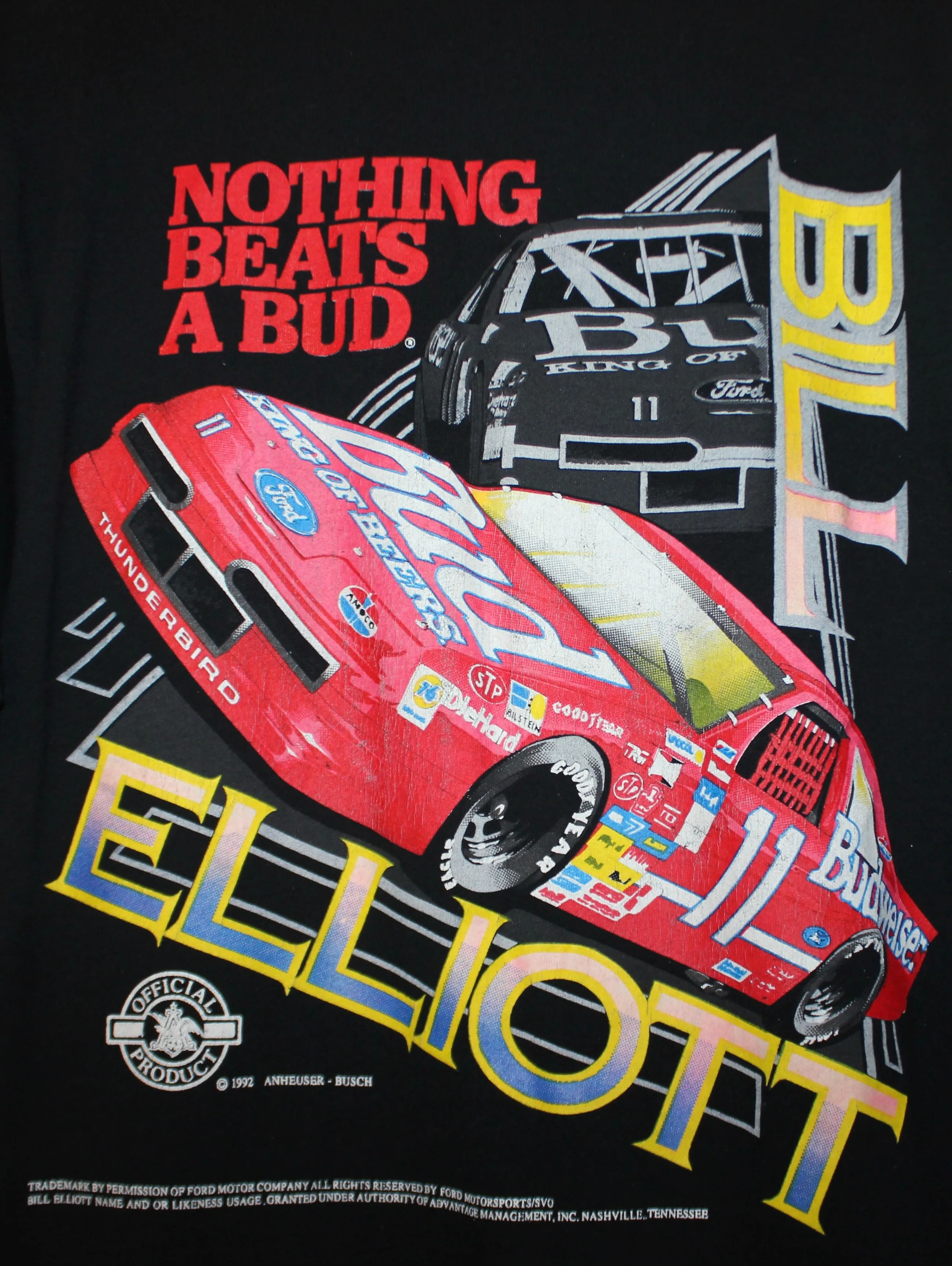 1992 Bill Elliot Nascar T-Shirt: XL