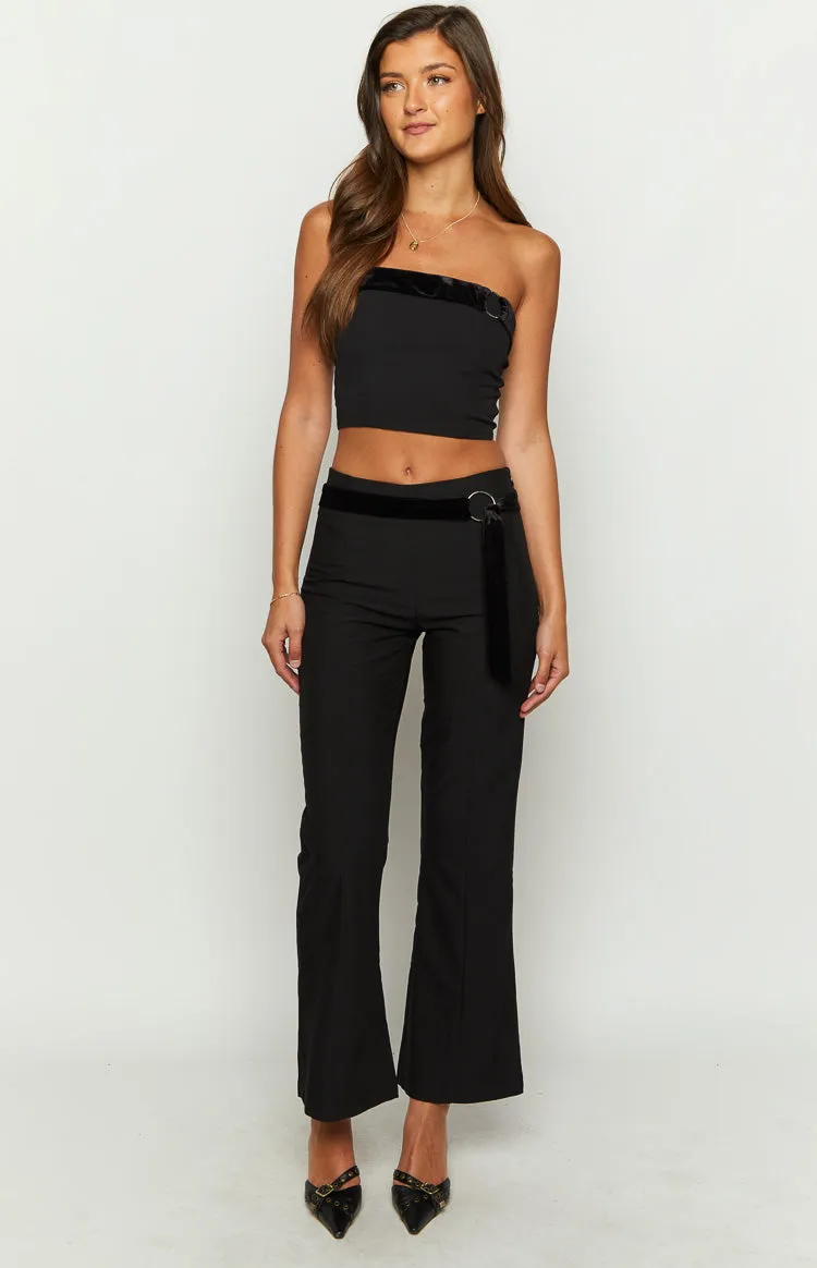 Alistair Black Strapless Belt Top