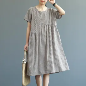 Babakud Women Casual Loose Irregular Design Gathered Dress