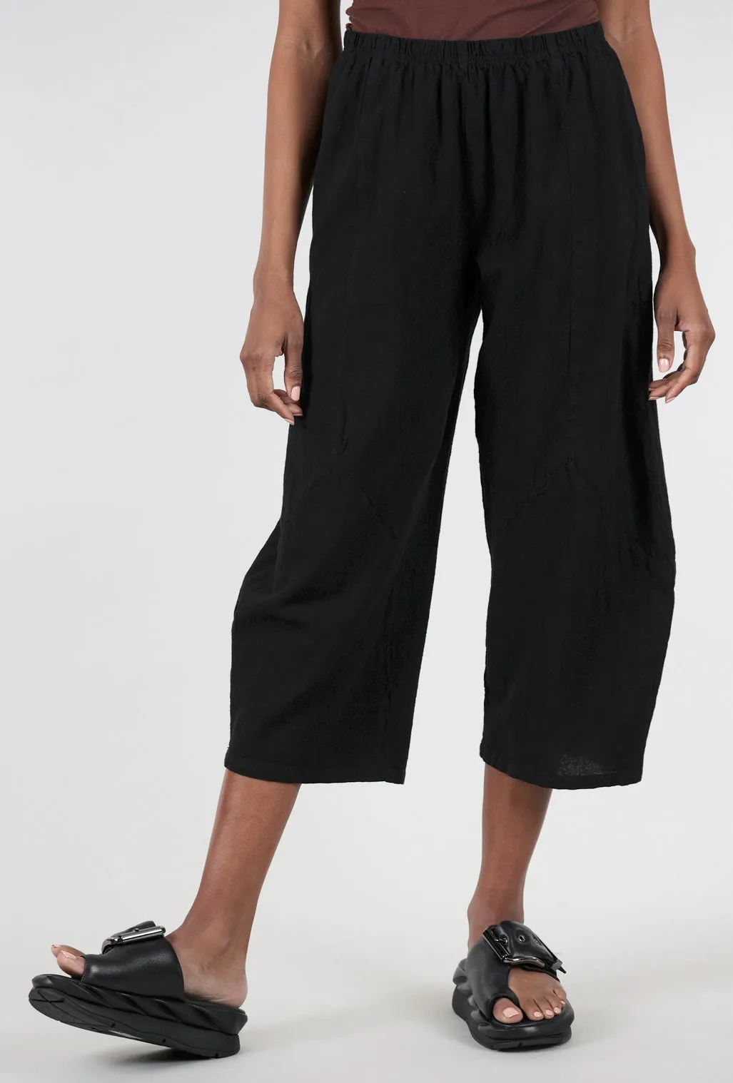 Barrel Crop Crosshatch Pant, Black