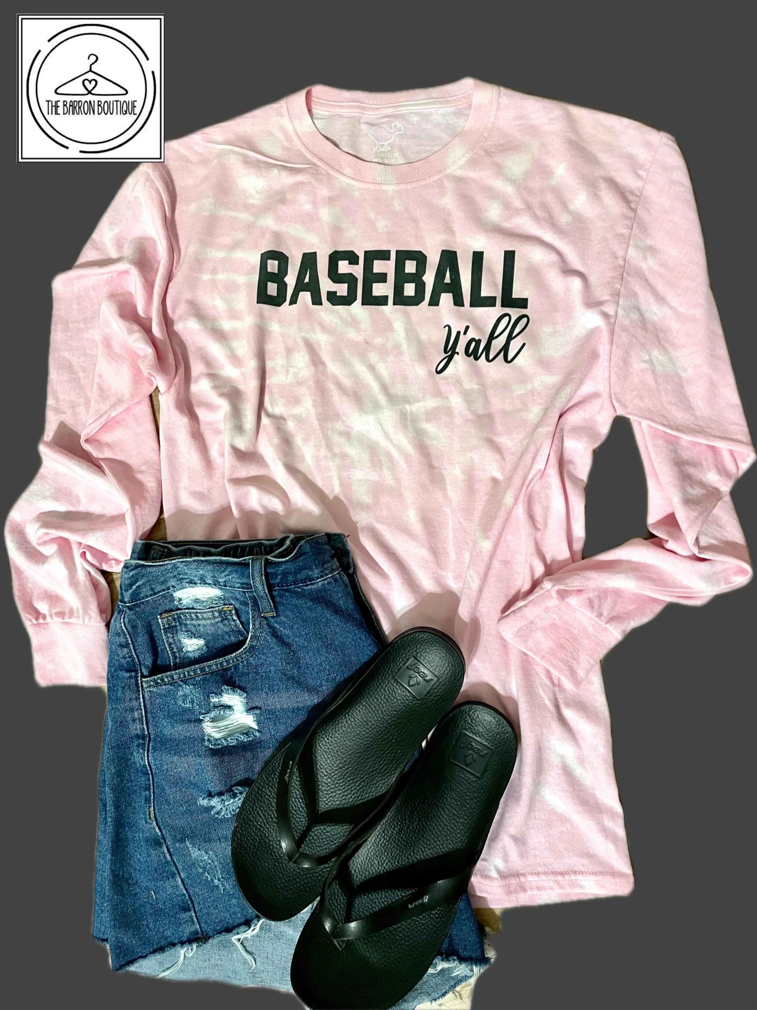 Baseball Y’all in Pink Tie Dye