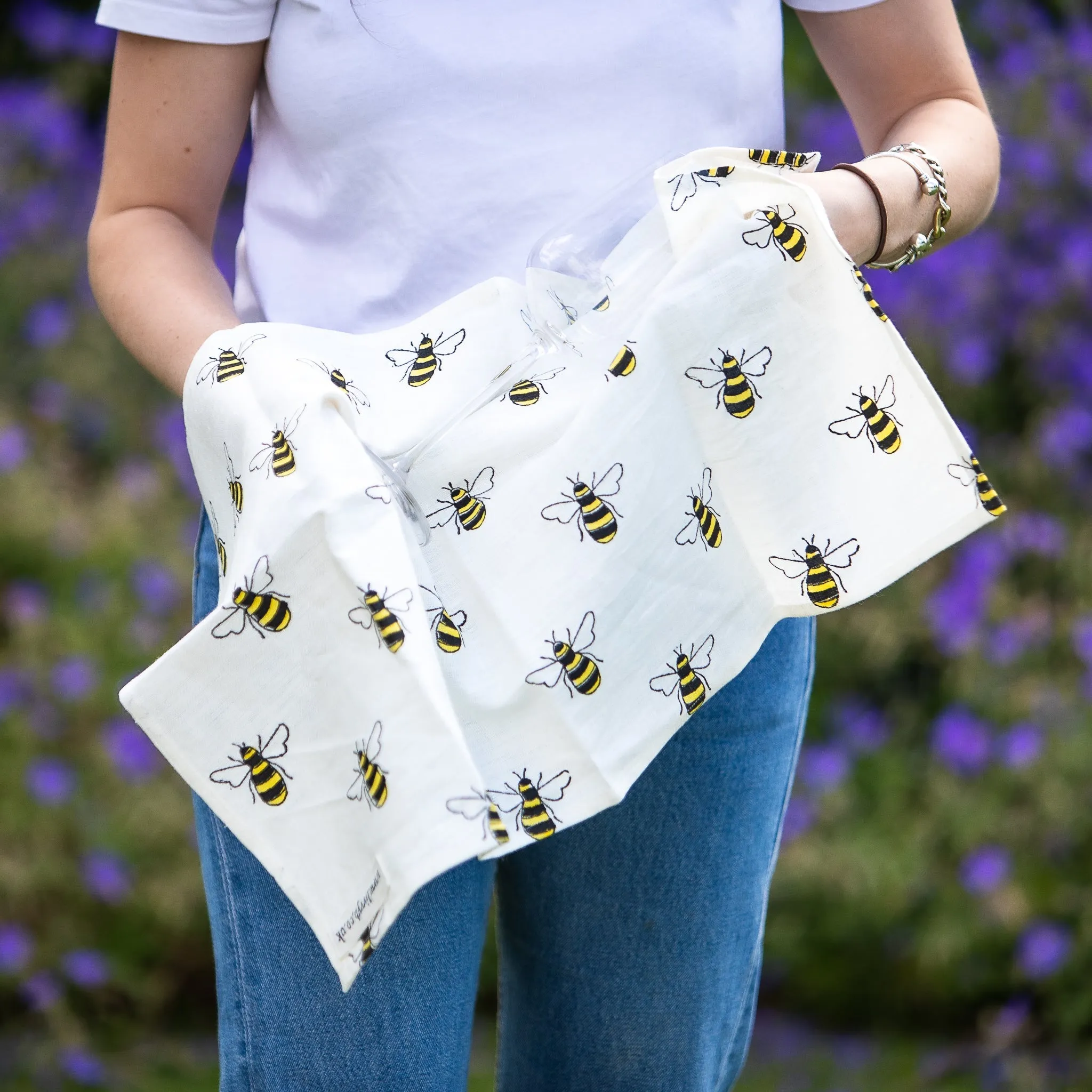 Bees Linen Tea Towel