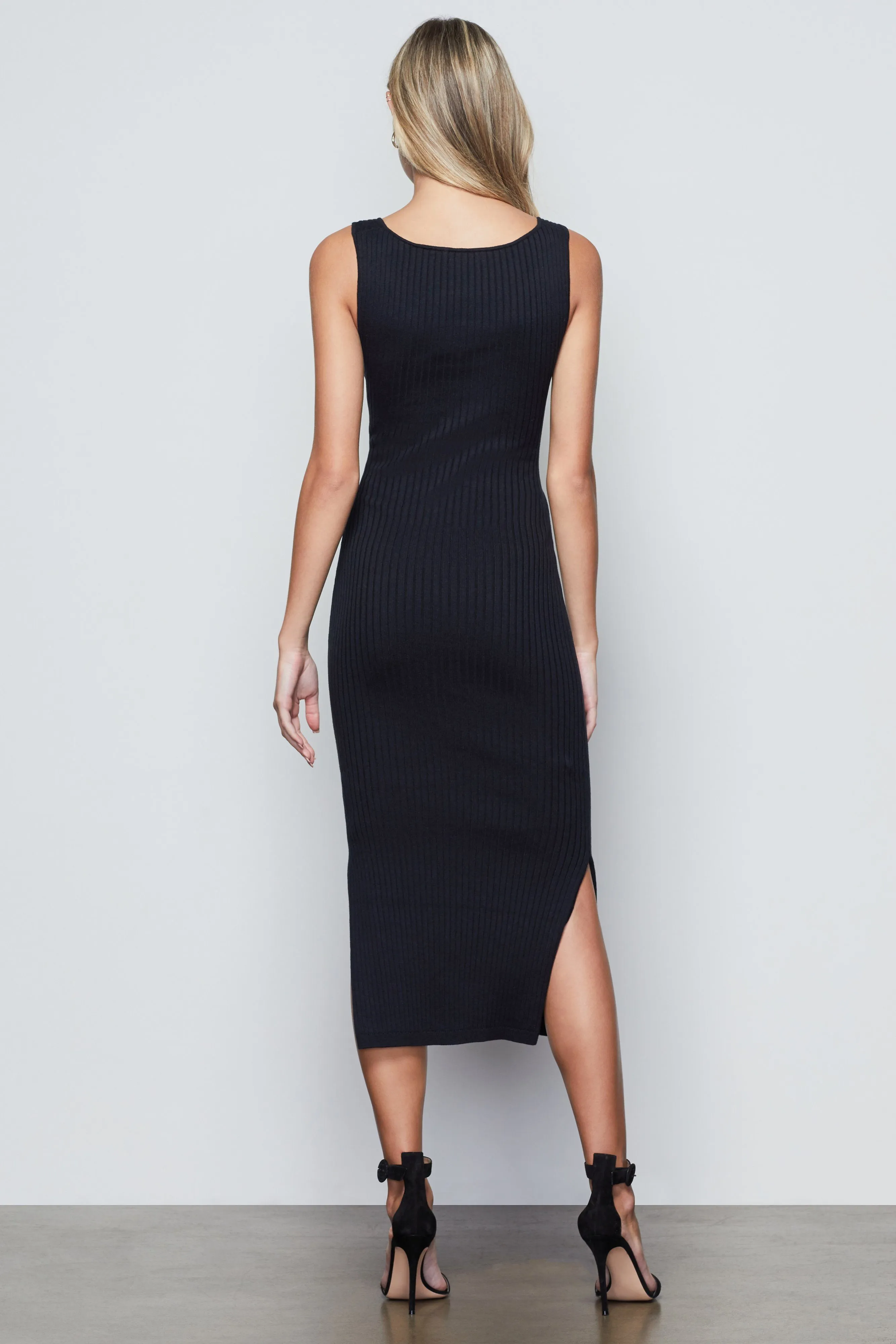 BELTED BODY DRESS | BLACK001