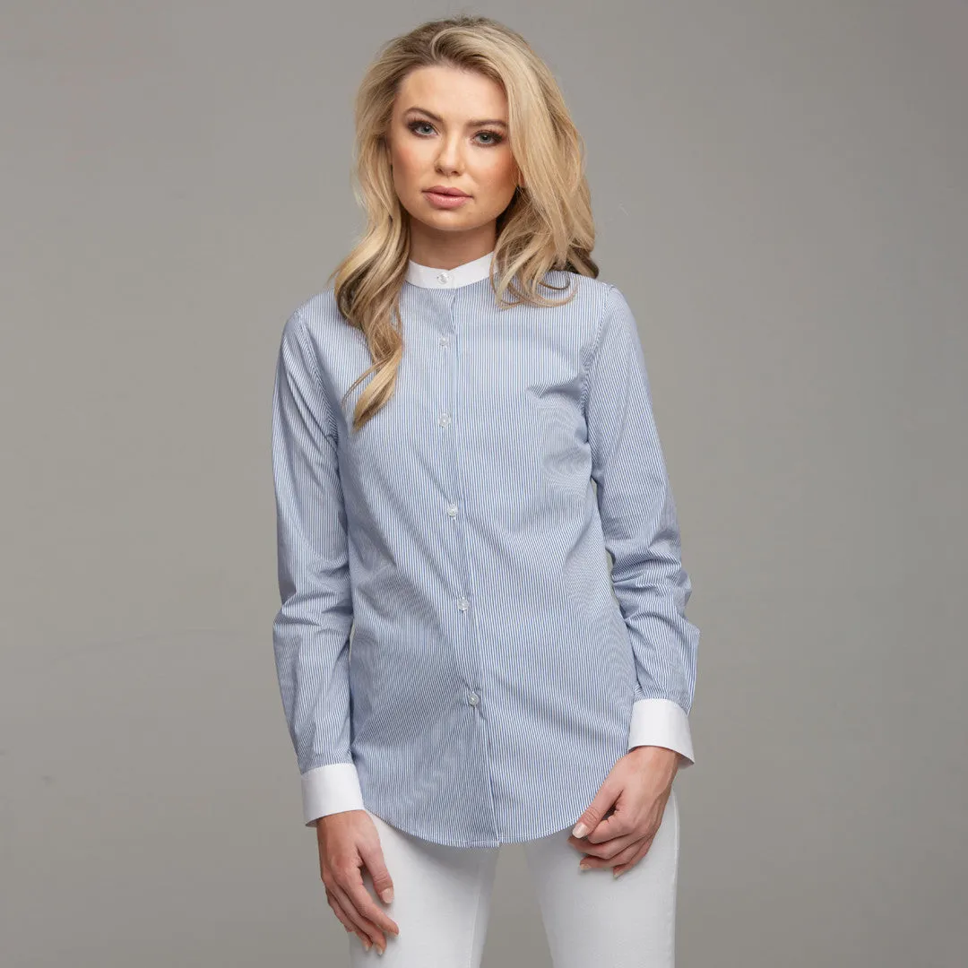 BLAIR STRIPE CONTRAST COLLAR STAND SHIRT - CT030