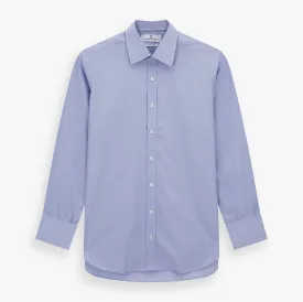 Blue End-on-End Cotton Shirt with T&A Collar and 3-Button Cuffs