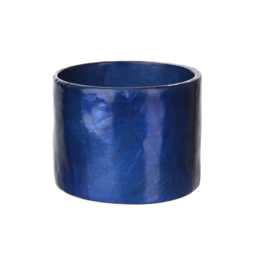 Capiz Napkin Ring Dark Blue 3.5x4.5cm