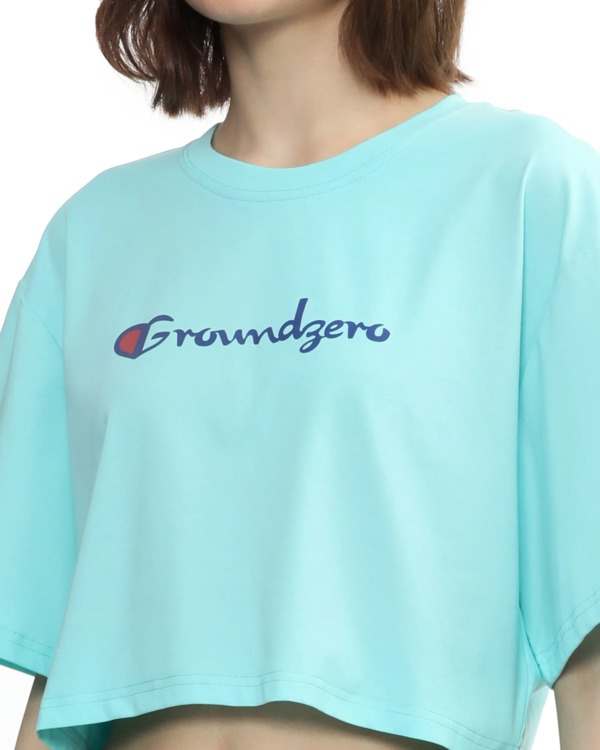 Cropped Logo-Print T-shirt