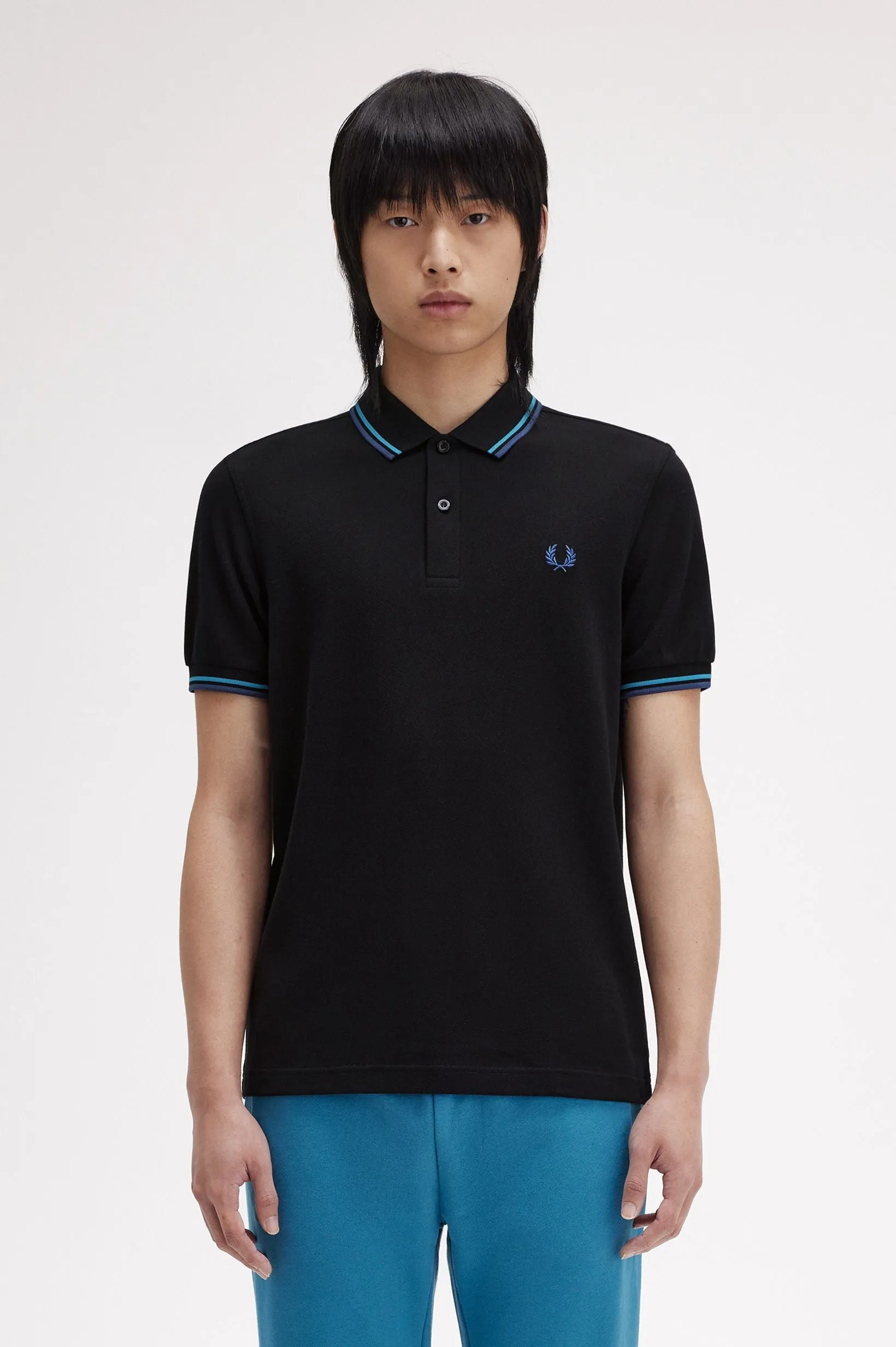 Fred Perry Polo Black / Cyber Blue / Midnight Blue