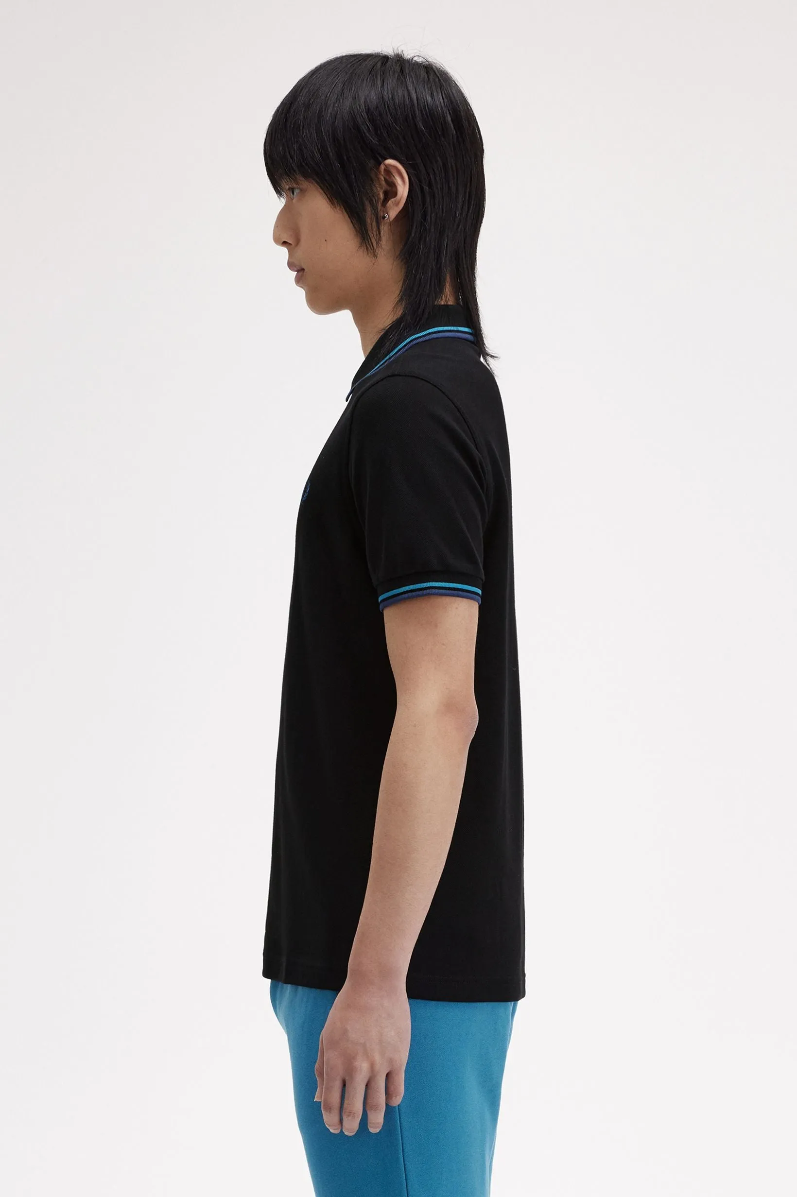 Fred Perry Polo Black / Cyber Blue / Midnight Blue