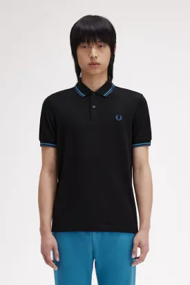 Fred Perry Polo Black / Cyber Blue / Midnight Blue