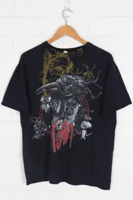 KORN Crow Skeleton 2007 Band Merch Tee (L)