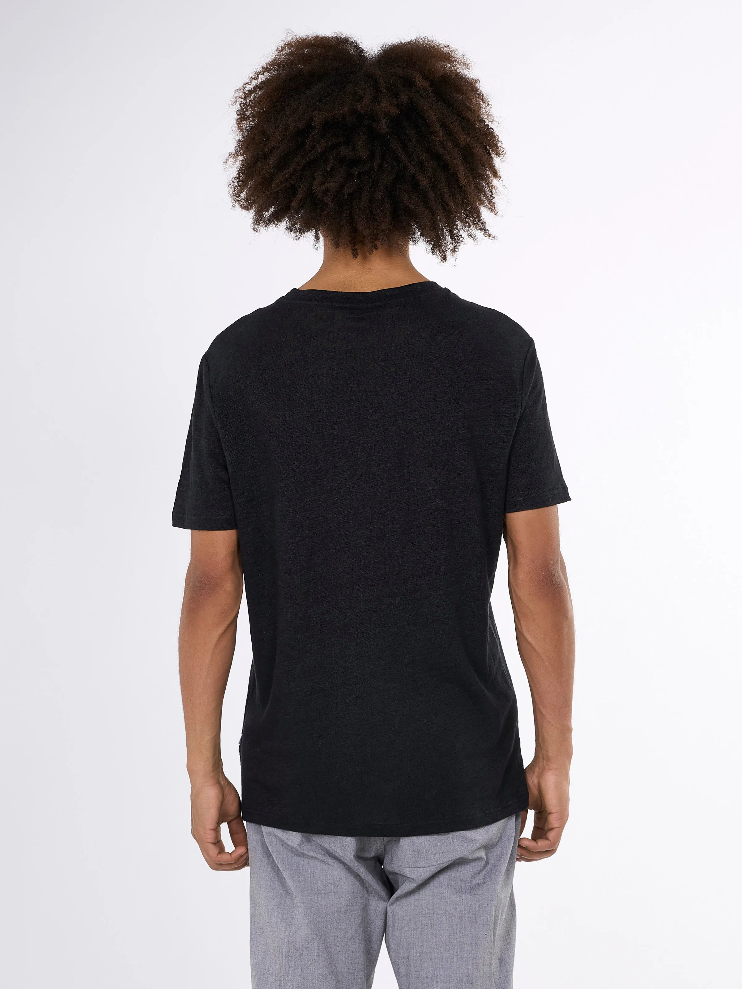 Linen t-shirt - Black Jet