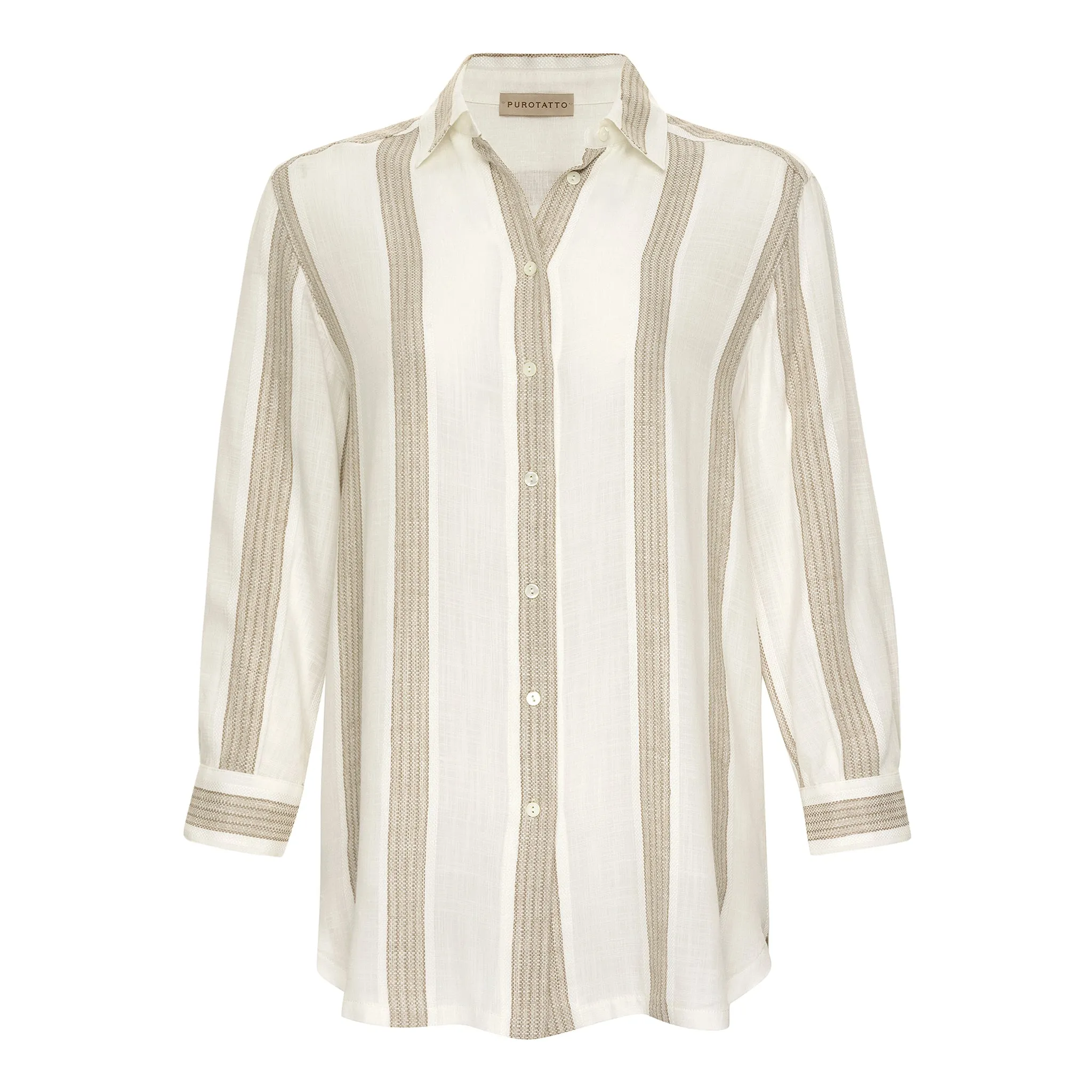 Long Linen Striped Shirt