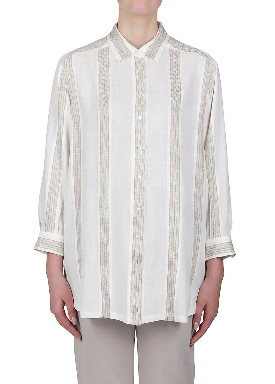 Long Linen Striped Shirt