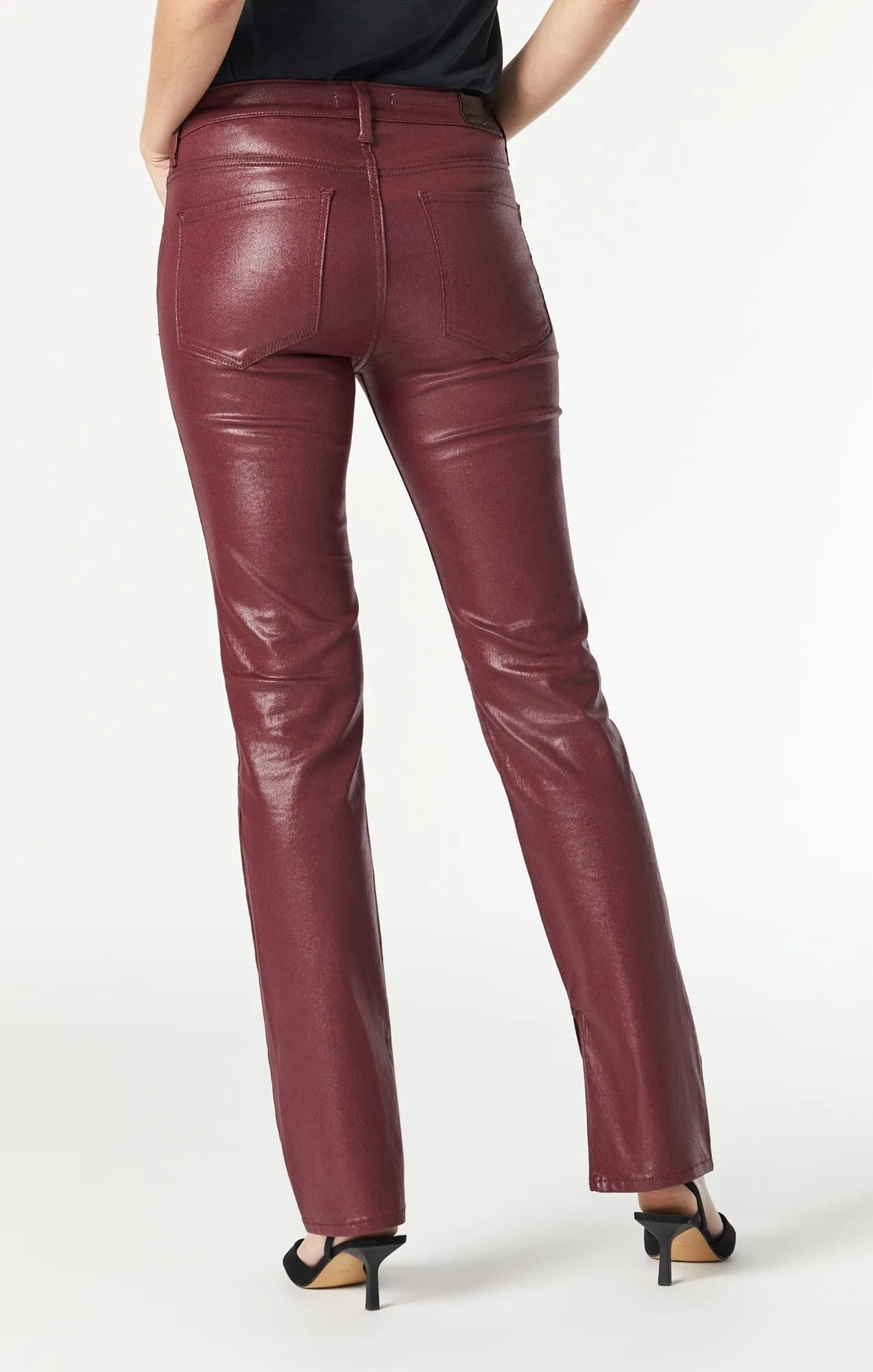 MARIA SLIT HEM FLARE IN BORDO JEATHER