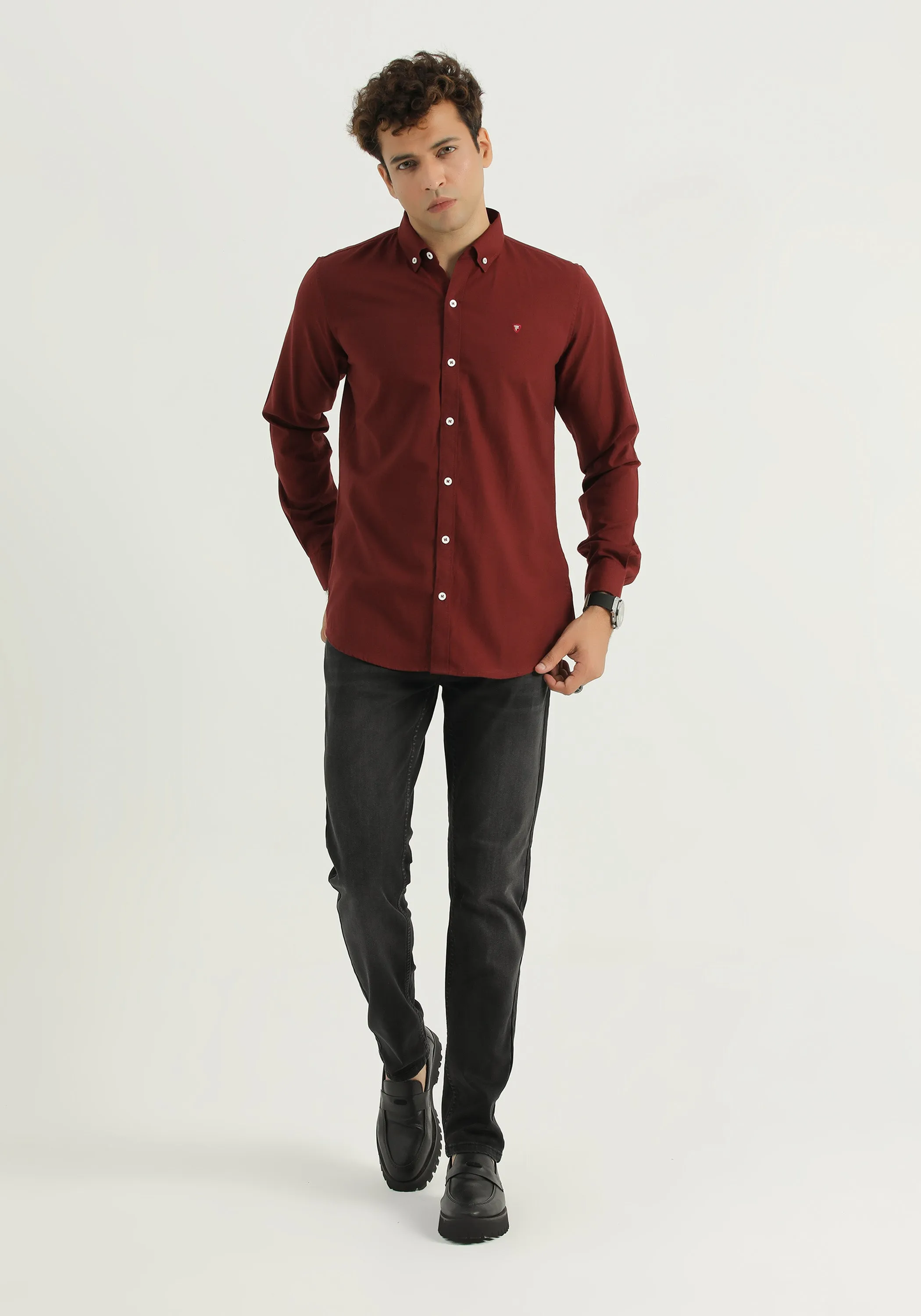 Maroon Plain Shirt