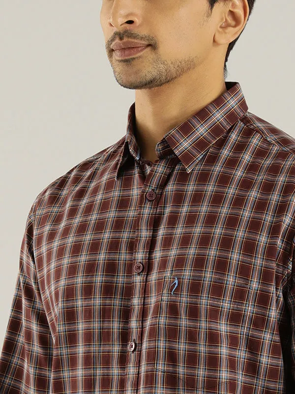 Men Checked Full Sleeve Cotton Blend Shirt