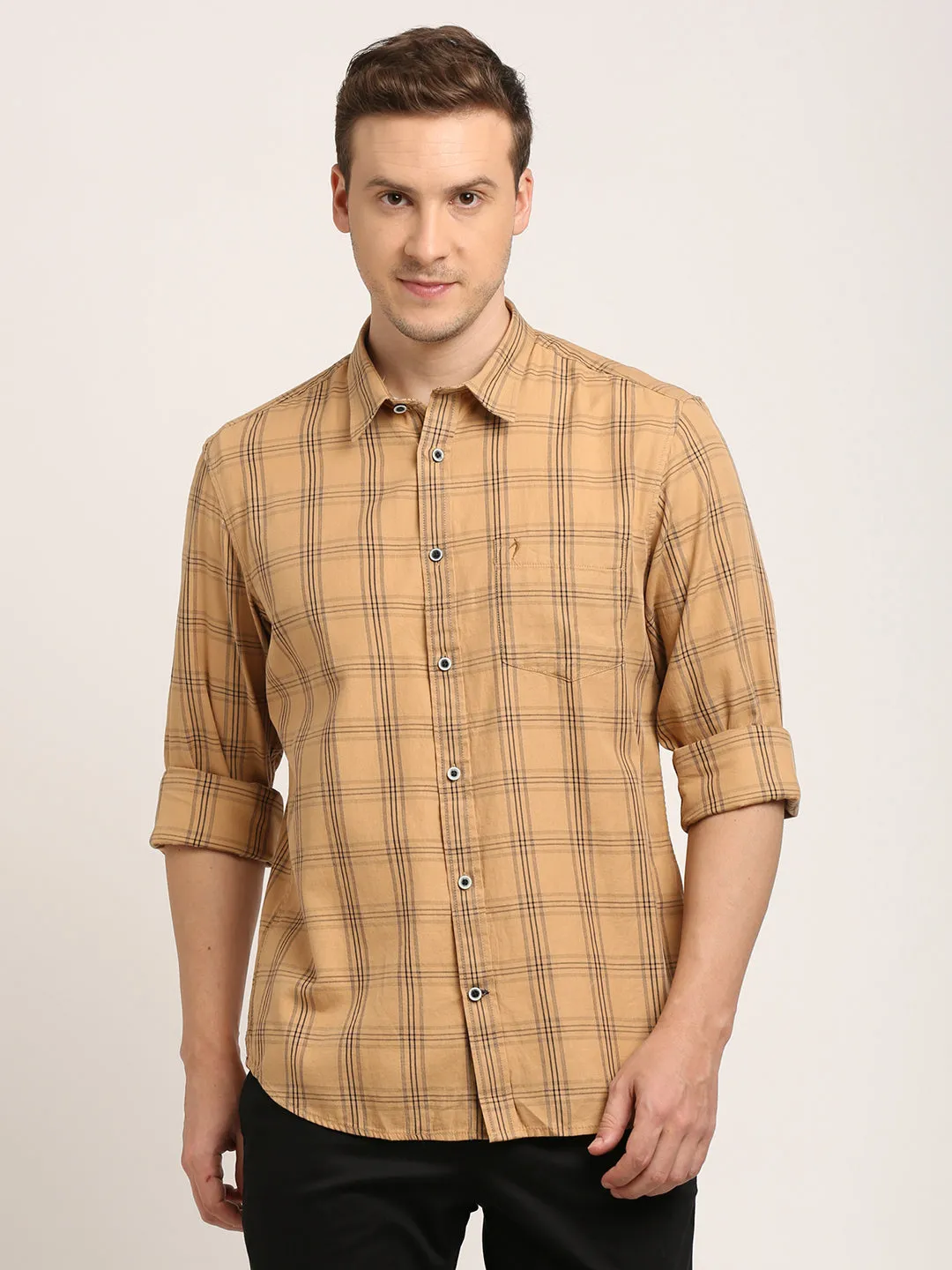 Men Checked Full Sleeve Cotton Shirt