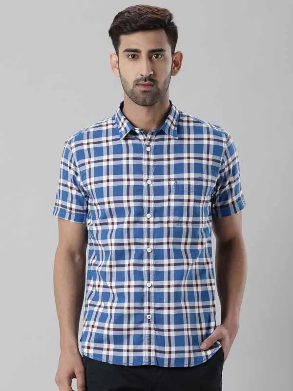 Men Checked Half Sleeve Cotton Shirt