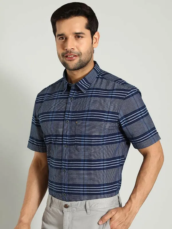 Men Checked Half Sleeve Cotton Shirt