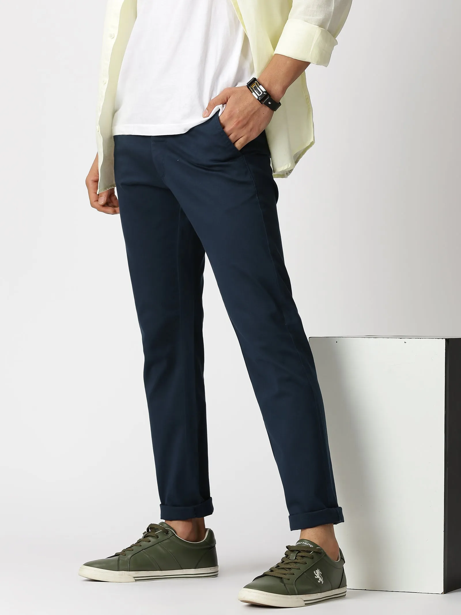 MEN'S BLUE PLAIN JASON FIT TROUSER