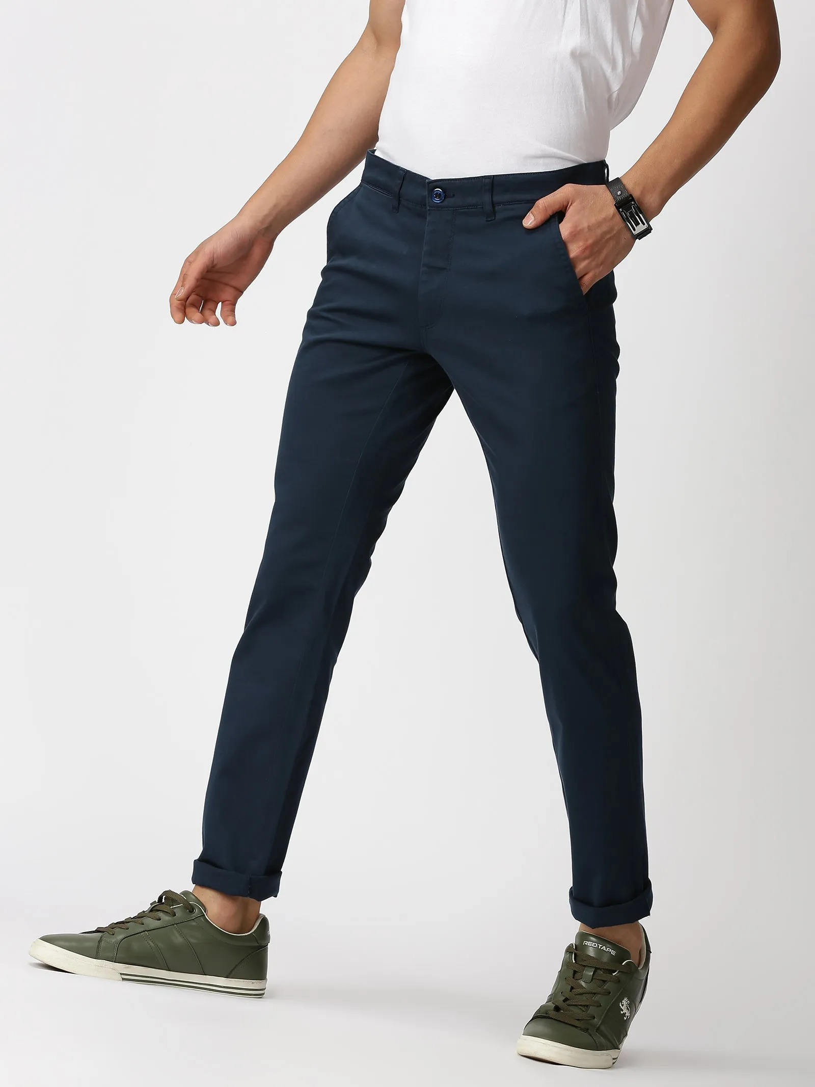 MEN'S BLUE PLAIN JASON FIT TROUSER