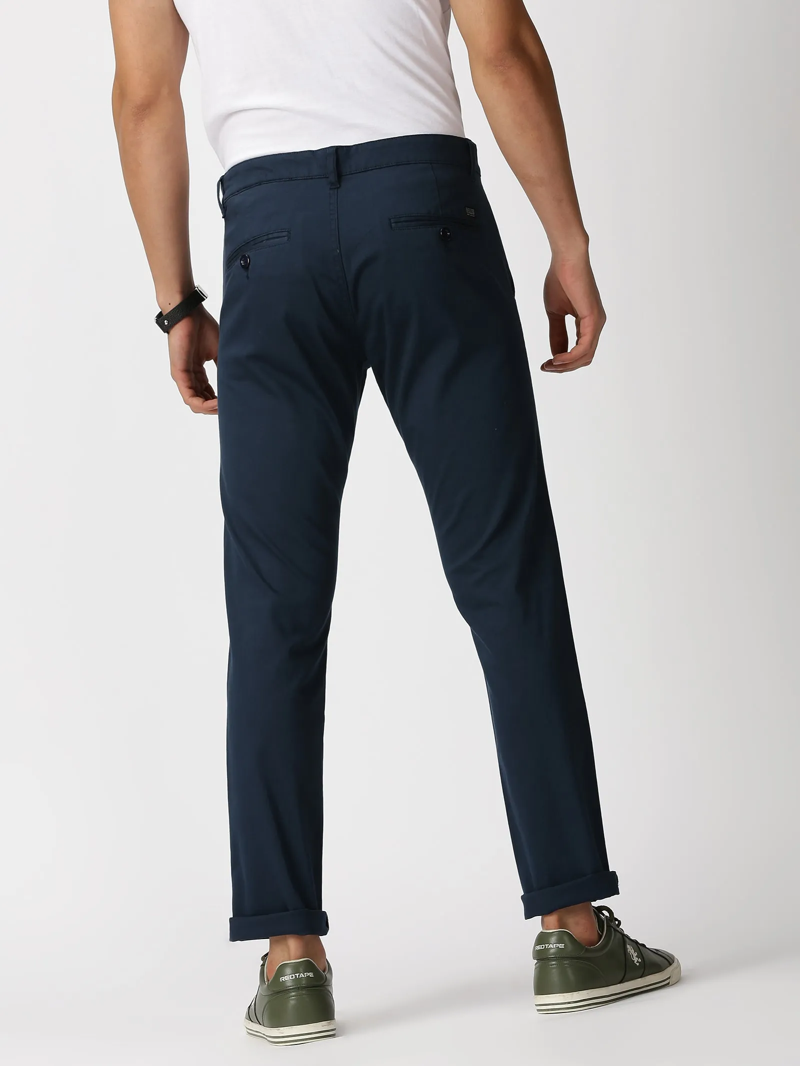 MEN'S BLUE PLAIN JASON FIT TROUSER