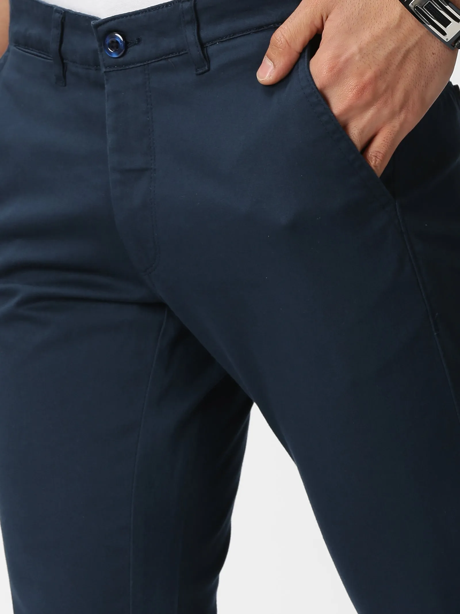 MEN'S BLUE PLAIN JASON FIT TROUSER