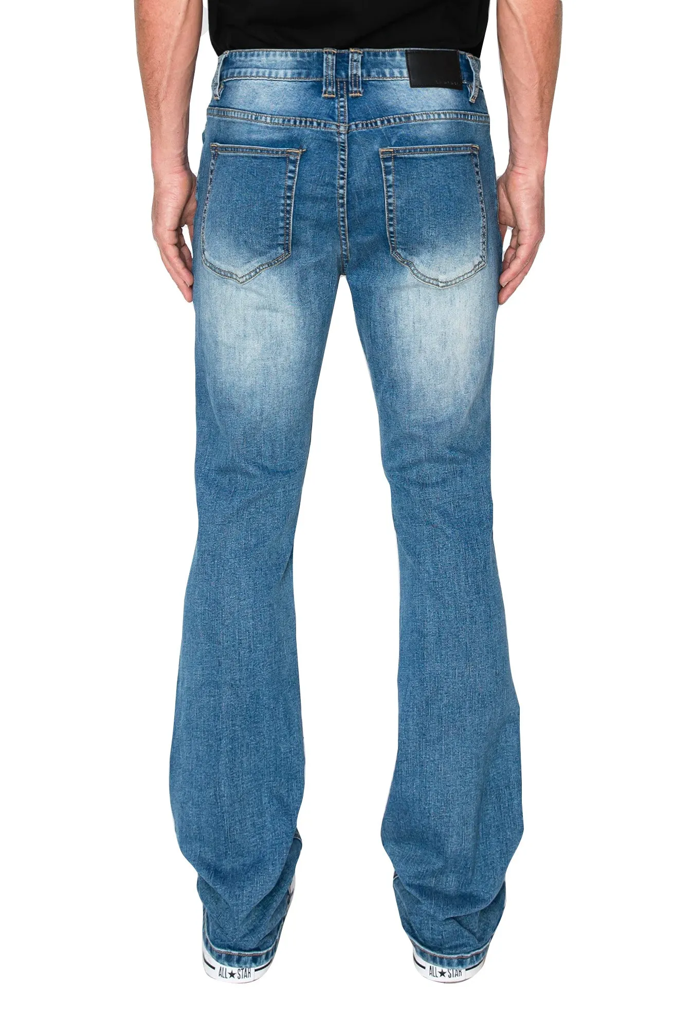 Men's Bootcut Distressed Denim Jeans