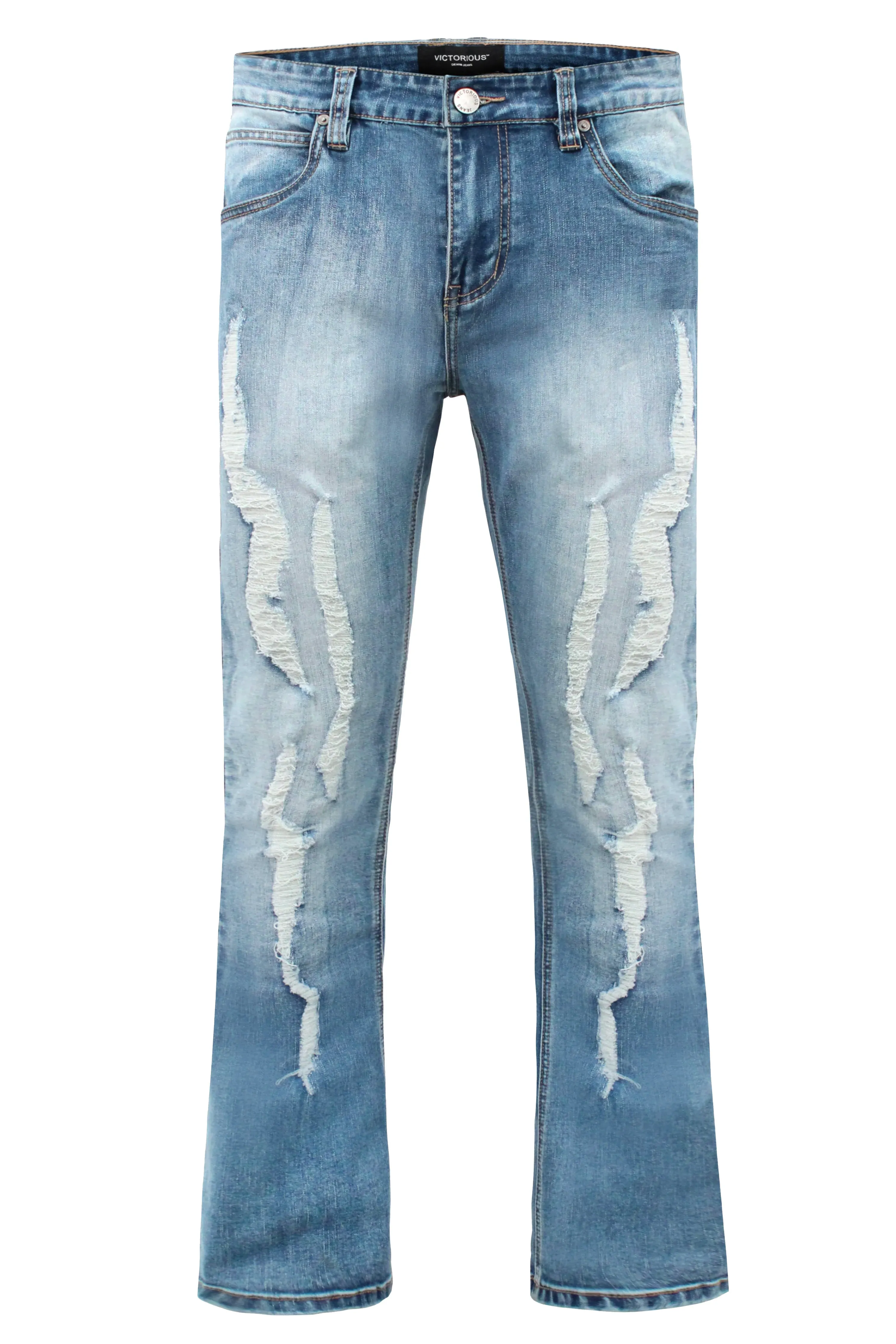 Men's Bootcut Distressed Denim Jeans