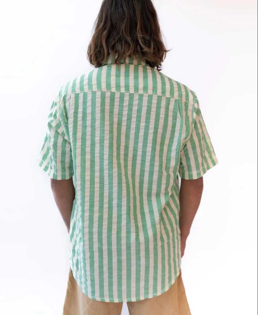 Muso Short Sleeve Shirt | Green Stripe