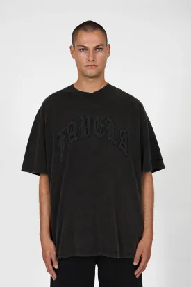 OLD ENGLISH BLACK WASHED T-SHIRT