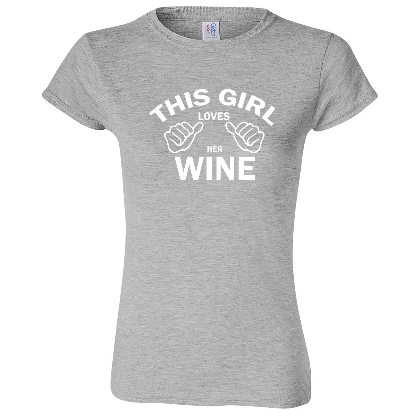 "This Girl Loves Her Wine, White Text" women's t-shirt