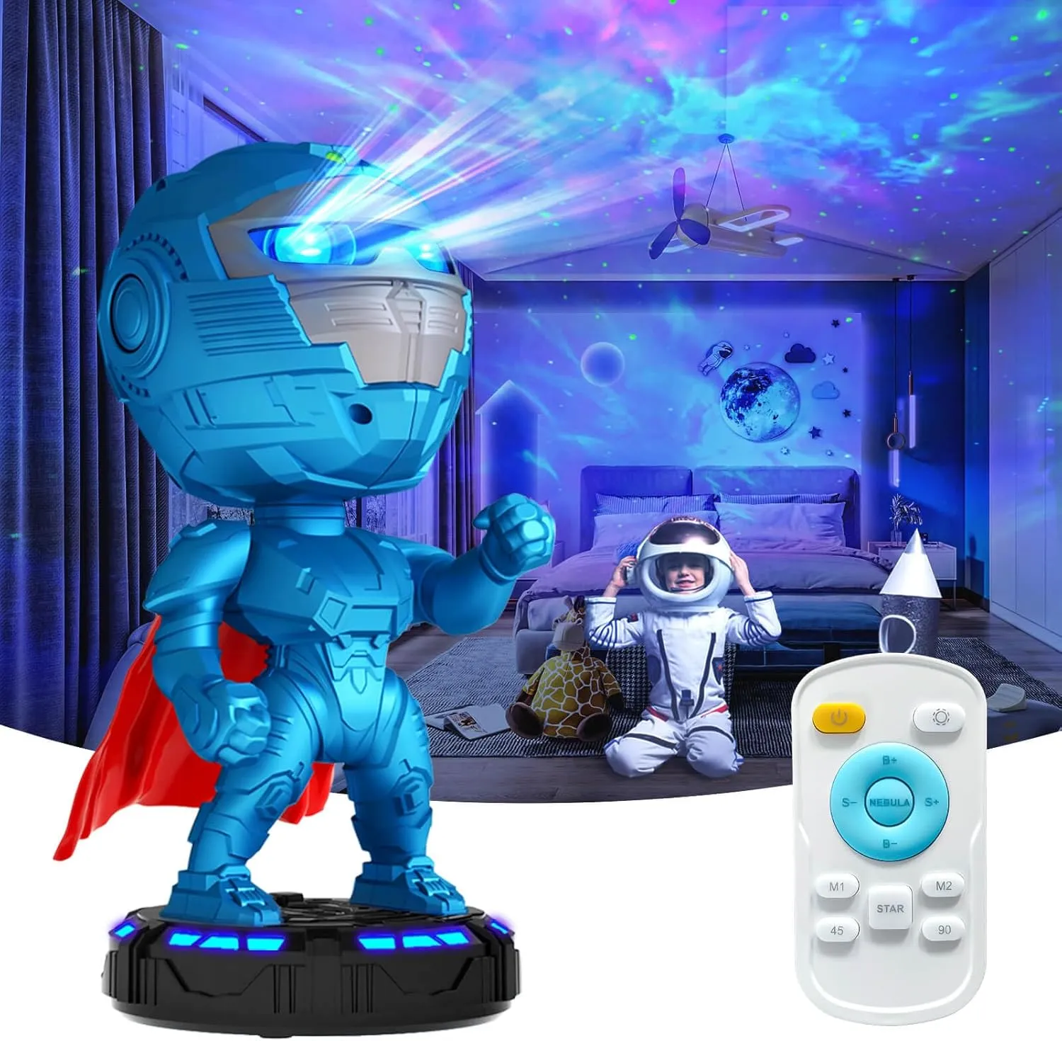 Star Galaxy Projector, Robot Star Projector for Room Decor with Timer and Remote Control