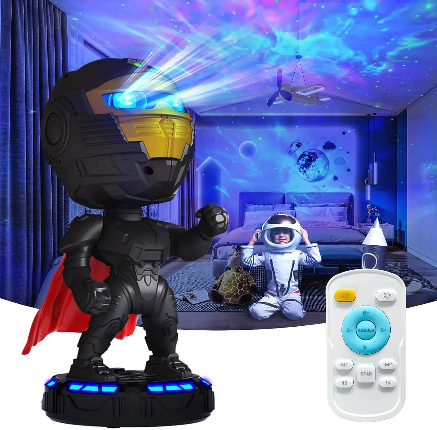 Star Galaxy Projector, Robot Star Projector for Room Decor with Timer and Remote Control