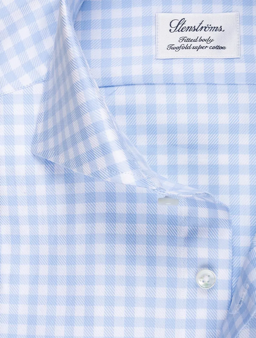 Stenstroms Blue V Checked Shirt