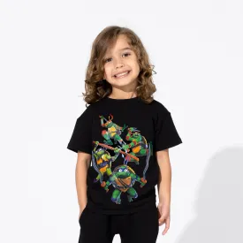 Teenage Mutant Ninja Turtles: Mutant Mayhem Obsidian Black Bamboo Terry Kids Oversized T-Shirt