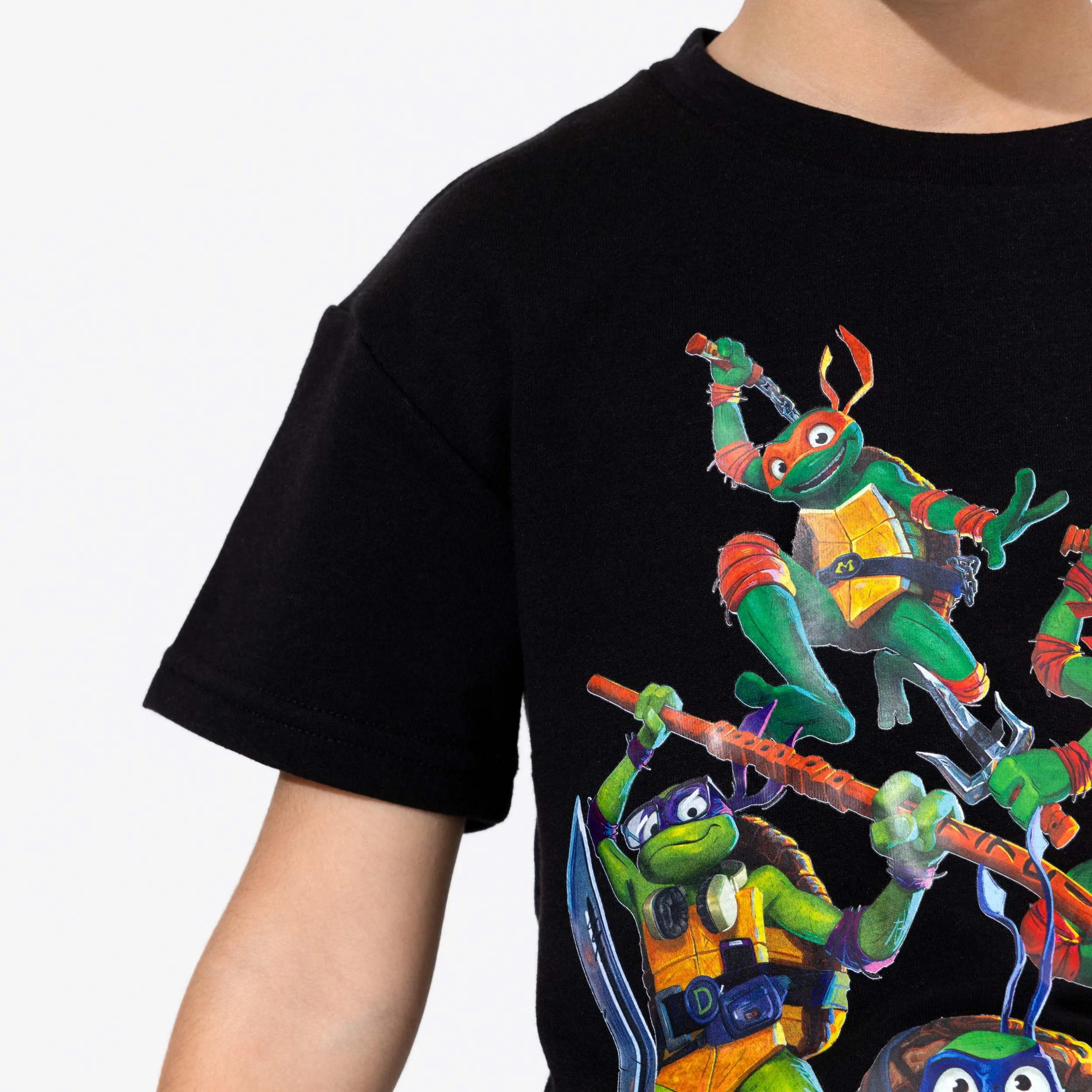 Teenage Mutant Ninja Turtles: Mutant Mayhem Obsidian Black Bamboo Terry Kids Oversized T-Shirt