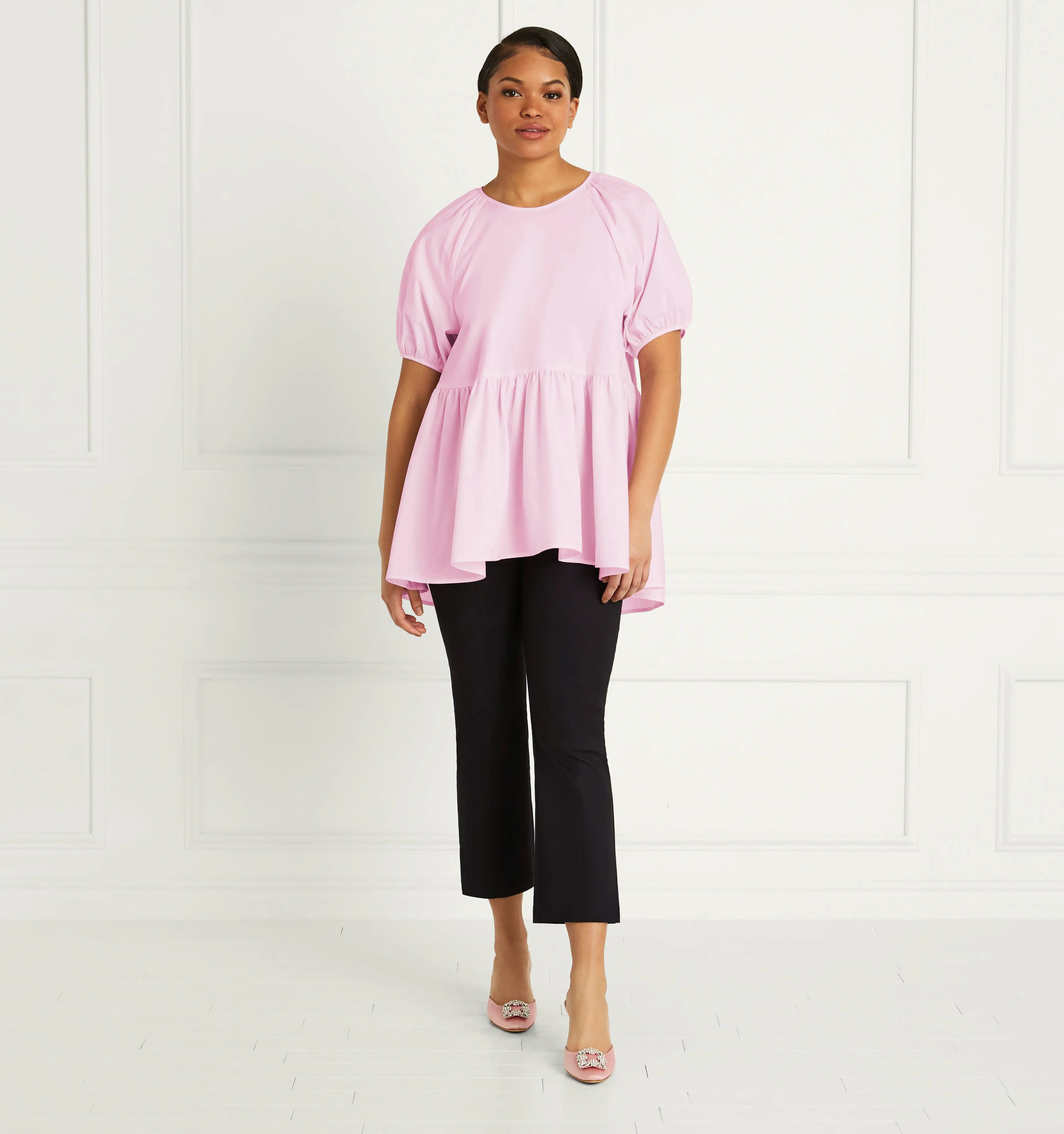 The Francesca Top - Ballerina Pink Cotton