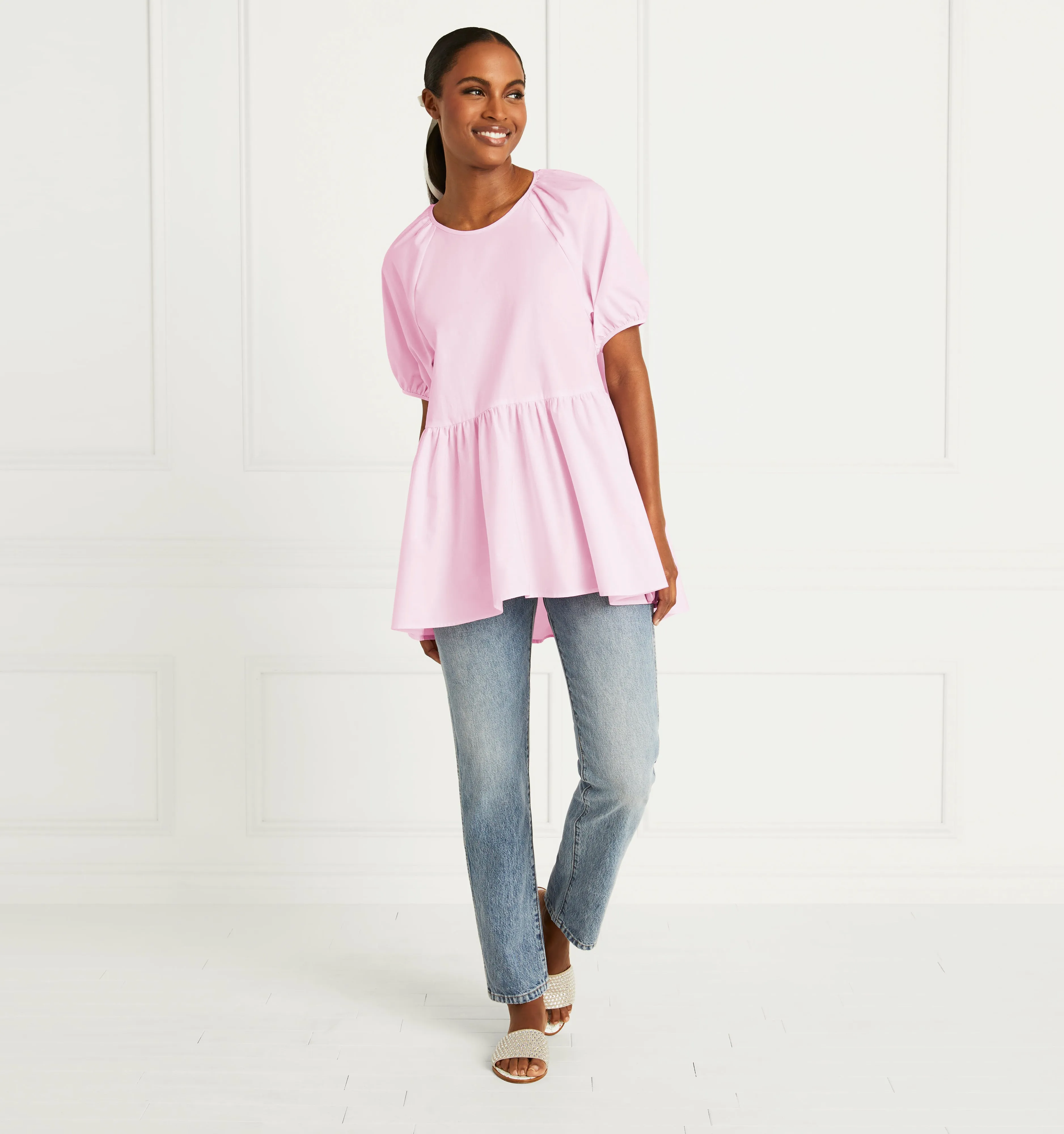 The Francesca Top - Ballerina Pink Cotton