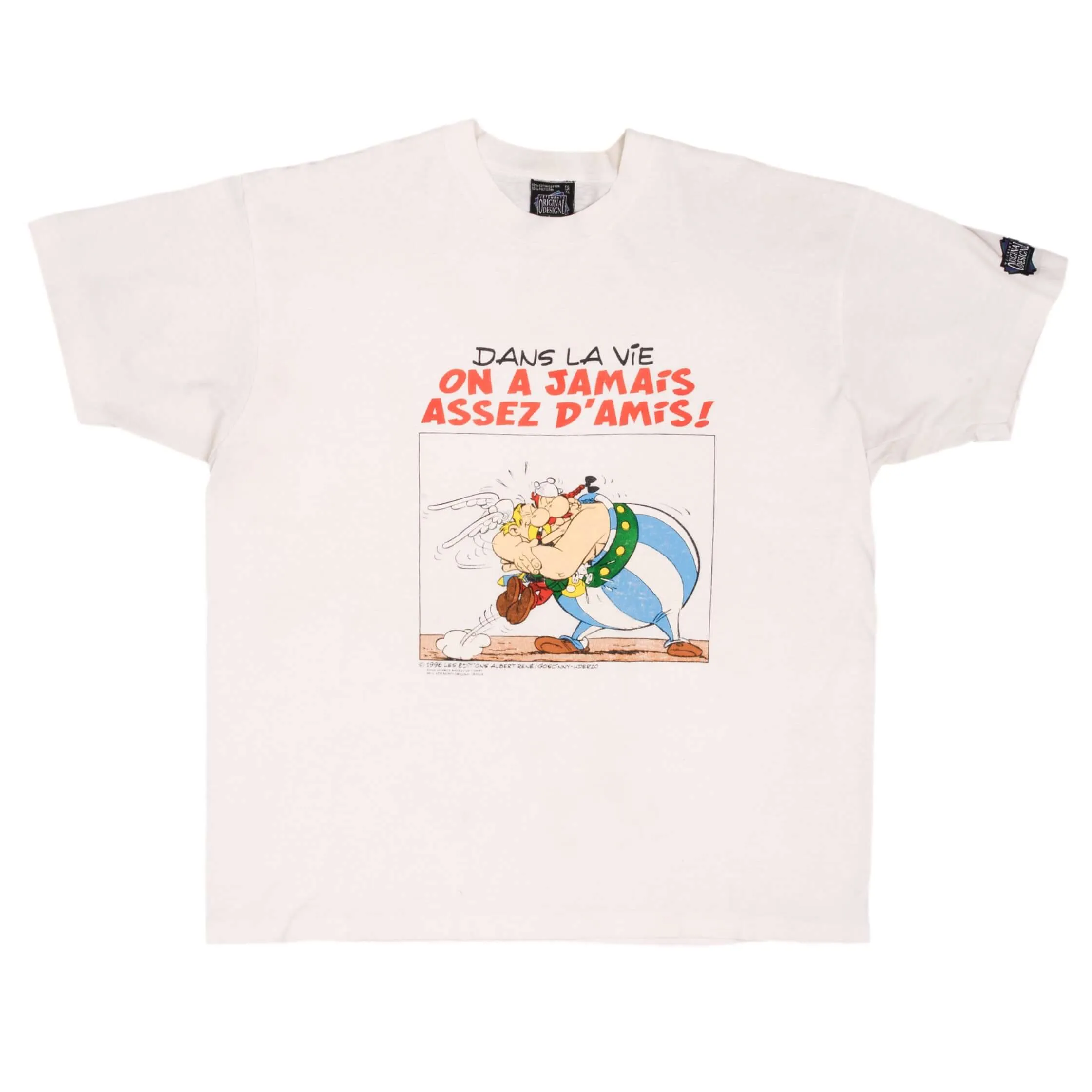 VINTAGE ASTERIX & OBELIX ON A JAMAIS ASSEZ D'AMIS TEE SHIRT 1996 SIZE XL